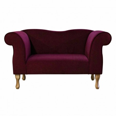 Small Chaise Sofa in Notting Hill Burgundy Velvet Fabric