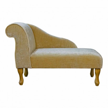 41" Mini Chaise Longue in Pastiche Slub Caramel Fabric