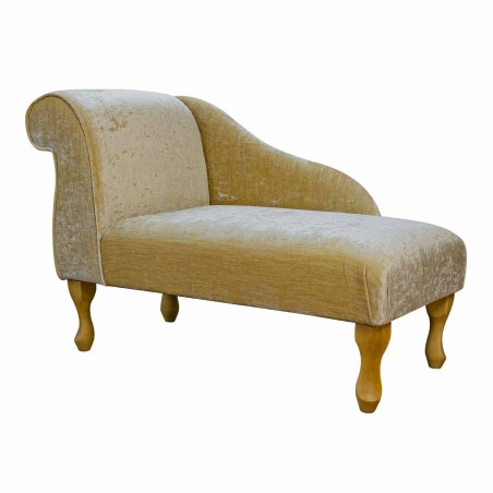 41" Mini Chaise Longue in Pastiche Slub Caramel Fabric