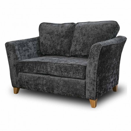 Diana Two Seater Sofa in Cadiz Charcoal Soft Textured Weave Fabric