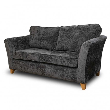 Diana Three Seater Sofa in Cadiz Charcoal Soft Textured Weave Fabric