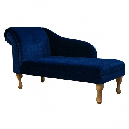 52" Medium Chaise Longue in Dolce Orbit Strie Velvet Fabric