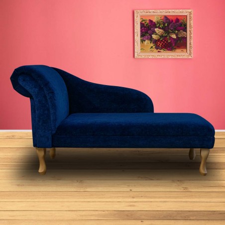 52" Medium Chaise Longue in Dolce Orbit Strie Velvet Fabric