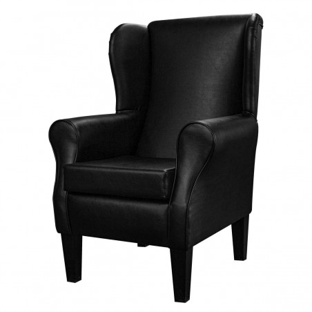 black vinyl wingback chair