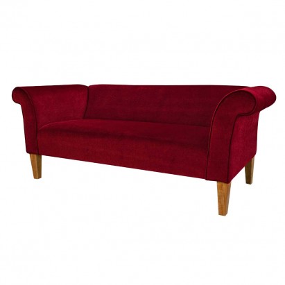 Compact 3 Seater Sofa in a Malta Red Deluxe Velvet...