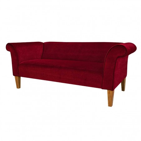 Compact 3 Seater Sofa in a Malta Red Deluxe Velvet Fabric