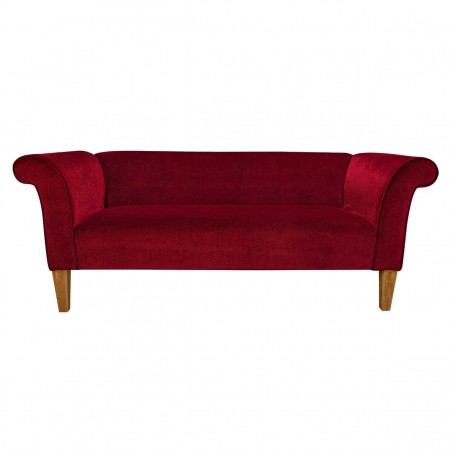 Compact 3 Seater Sofa in a Malta Red Deluxe Velvet Fabric