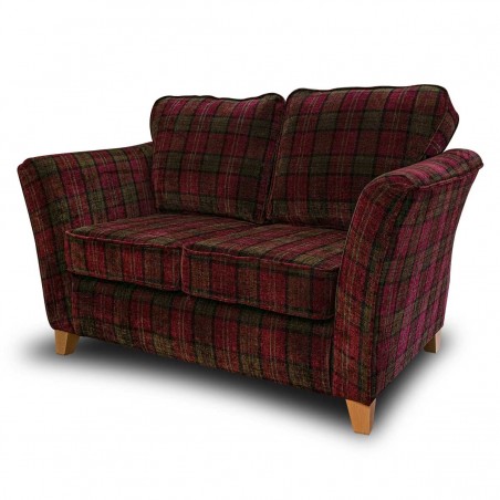 red tartan sofa