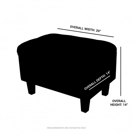 yellow ottoman dimensions