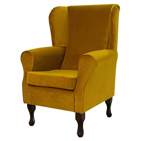 ochre velvet chair