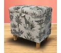 Tall Storage Footstool Box, Ottoman, Pouffe in Safari Wildlife Fabric