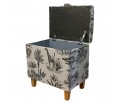 Tall Storage Footstool Box, Ottoman, Pouffe in Safari Wildlife Fabric