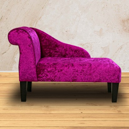 41" Mini Chaise Longue in a Shimmer Fuchsia Crushed...