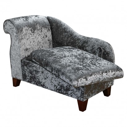 41" Storage Chaise Longue in a Shimmer Steel Crushed...