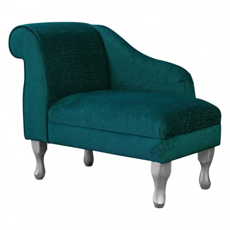 36" Compact Chaise Longue in AquaClean Scala Teal Fabric