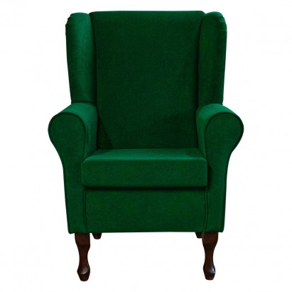 Standard Wingback Fireside Chair in Notting Hill Moss Velvet Fabric