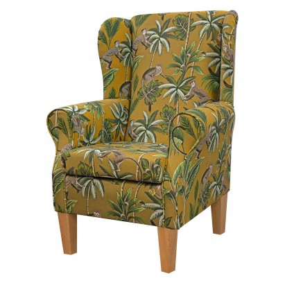 mustard yellow wingback chair