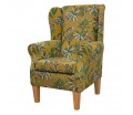 Standard Wingback Fireside Westoe Chair in Monkey Yellow 100% Cotton Print Fabric