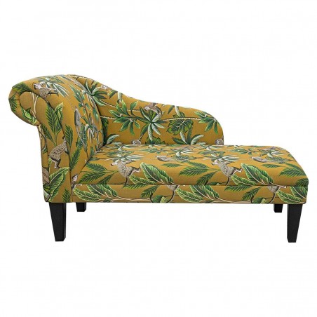 medium yellow chaise longue monkey fabric