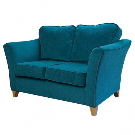 Diana Two Seater Sofa in Notting Hill Plain Blue Velvet Fabric