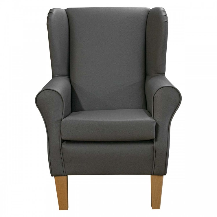 grey faux leather chair