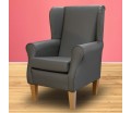 LUXE Standard Wingback Fireside Westoe Chair in Toro Smoke Ultra Hard-Wearing Faux Leather