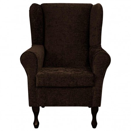 Standard Wingback Fireside Chair in Carlton Chocolate Modern Chenille Fabric