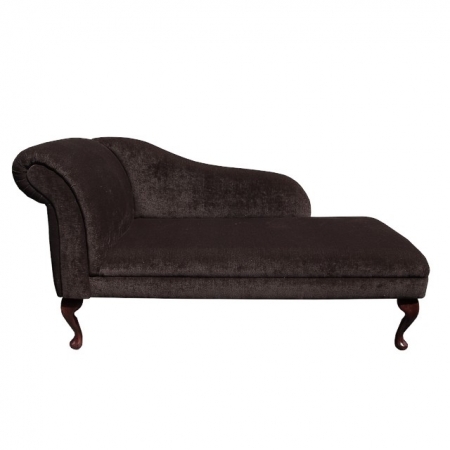 56" Classic Style Chaise Longue in a Crush Mocha Fabric - 16013