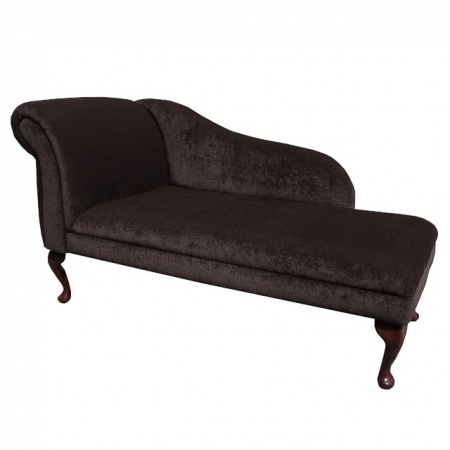 56" Classic Style Chaise Longue in a Crush Mocha Fabric - 16013