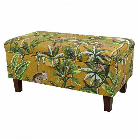 monkey fabric ochre ottoman