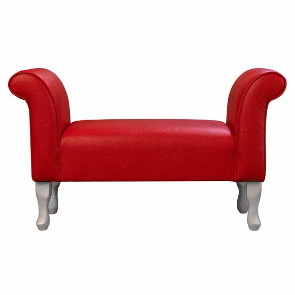 41" Standard Window Seat Settle in Porto Leather Vinyl Rouge