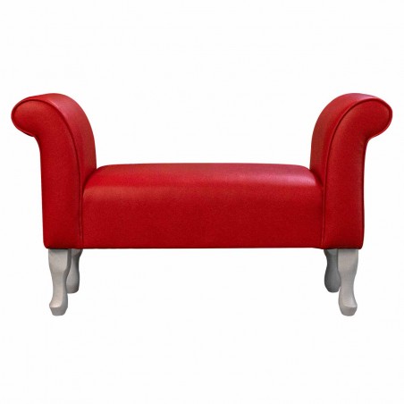 41" Standard Window Seat Settle in Porto Leather Vinyl Rouge