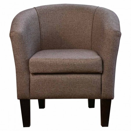 Designer Tub Chair in Tweed Camel Traditional Fabric