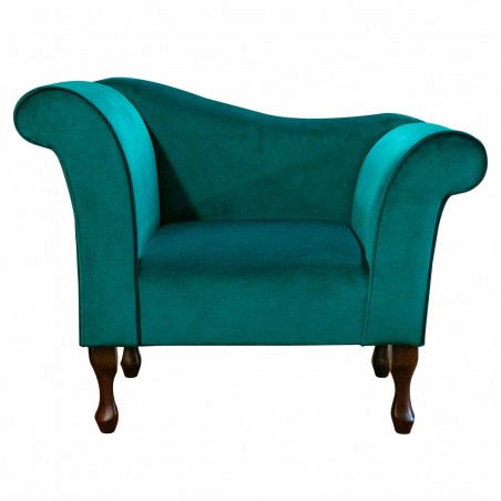 Designer Chaise Chair in a Malta Emerald Deluxe Velvet Fabric