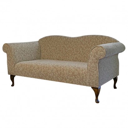 Large Chaise Sofa in Bergamo Floral Beige Fabric