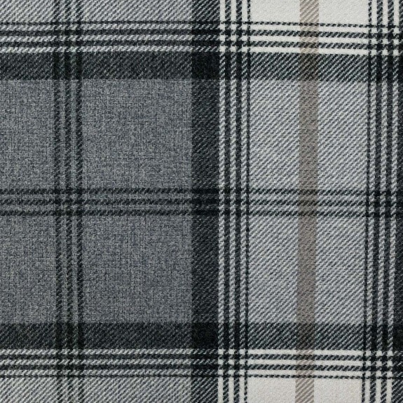 LUXE Small Footstool in a Sophie Check Zinc Fabric