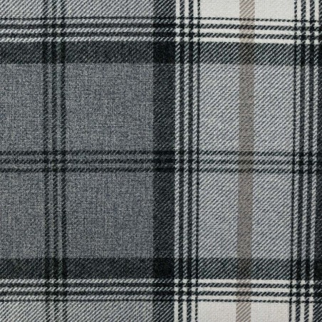 grey tartan footstool