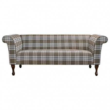 Compact 3 Seater Sofa in Kintyre Chestnut Tartan Fabric