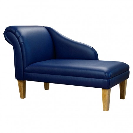 45" Medium Chaise Longue in Lisbon Navy Contract Vinyl Fabric