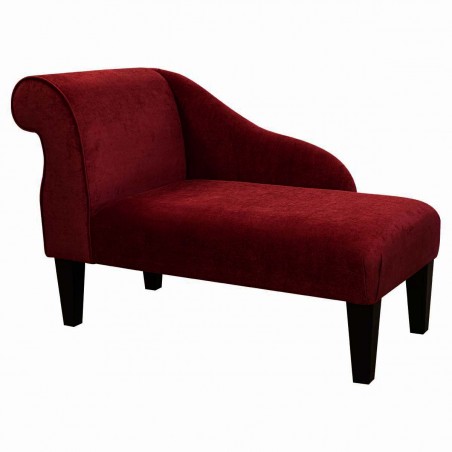 41" Mini Chaise Longue in a Dolce Arabia Strie Velvet Fabric