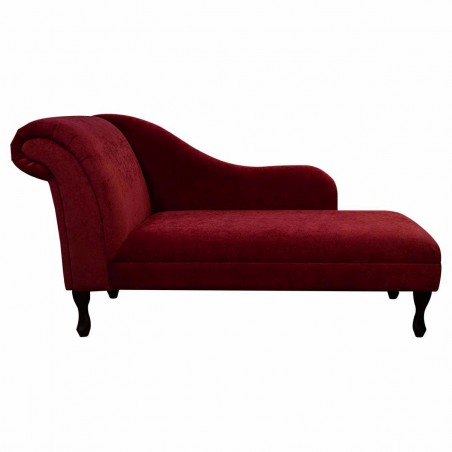 60" Large Chaise Longue in Dolce Arabia Strie Velvet Fabric