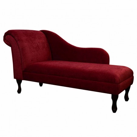 60" Large Chaise Longue in Dolce Arabia Strie Velvet Fabric