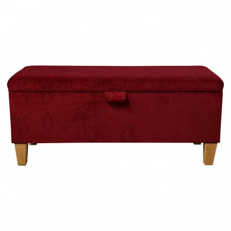 Storage Bench Stool in Dolce Arabia Strie Velvet Fabric