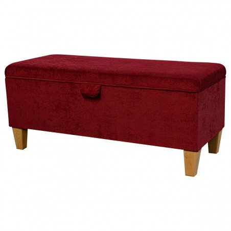 Storage Bench Stool in Dolce Arabia Strie Velvet Fabric