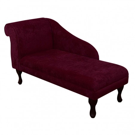 52" Medium Modern Chaise Longue in Dolce Monarch Strie Velvet Fabric