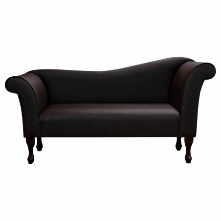 Designer Chaise Sofa in Ultima Chocolate Faux Leather