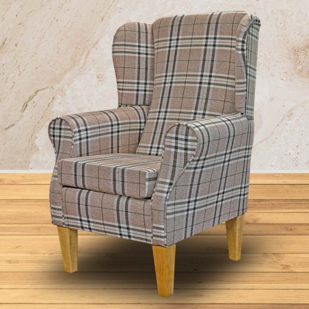 Standard Wingback Fireside Chair in Gleneagles Check Saddle Fabric