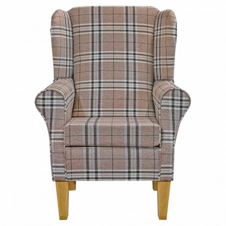 Standard Wingback Fireside Chair in Gleneagles Check Saddle Fabric