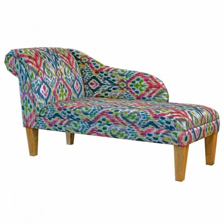 LUXE 52" Medium Chaise Longue in Prints Kilim Print Fabric