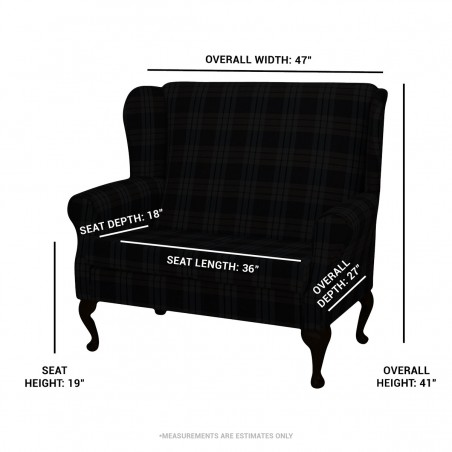 checked fabric sofa dimensions